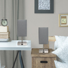 Simple Designs Simple Designs Petite Stick Lamp with USB Charging Port, Gray, PK 2 LC2003-GRY-2PK